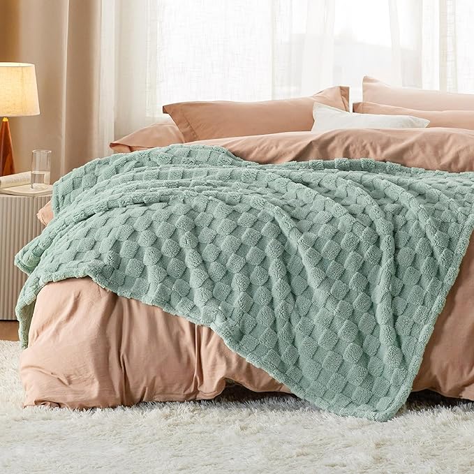 Bedsure GentleSoft Sage Green Throw Blanket for Couch - Checkered Fleece Blankets Gifts for Women Men Girls, Cute Soft Cozy Throw for Bedroom Home Decor Gifts, 50x60 Inches-Ruum Studio Home
