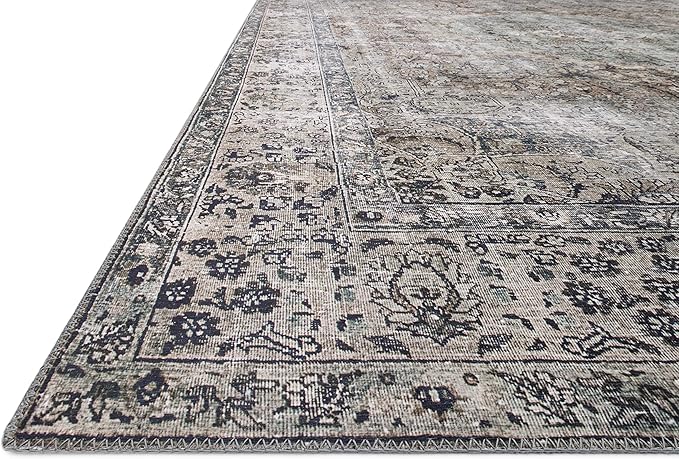 Loloi Layla Collection LAY-06 Taupe/Stone 3'-6" x 5'-6" .13" Thick Accent Rug, Soft, Durable, Vintage Inspired, Distressed, Low Pile, Non-Shedding, Easy Clean, Printed, Living Room Rug-Ruum Studio Home