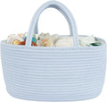 Diaper Caddy Organizer Cotton Rope Baby Basket Nursery Storage and Portable Tote Bag for Car Ideal Baby Shower Gifts and Registry Must-Have for Newborn Essentials Large blue-Ruum Studio Home