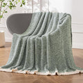 MIULEE Green Super Soft Throw Blanket for Bed, Twin Size Cozy Fluffy Warm Blankets Knit Blankets for Couch, Sofa, Chair, Living Room, Camping, Picnic, 60 x 80 inch-Ruum Studio Home