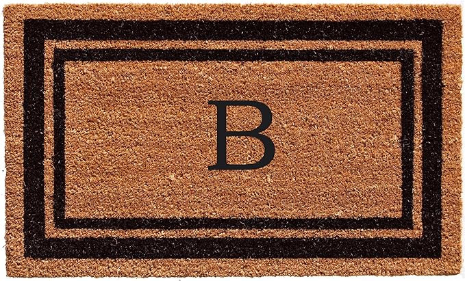 Calloway Mills 152963672B Black Border 36" x 72" Monogram Doormat Letter (B)-Ruum Studio Home