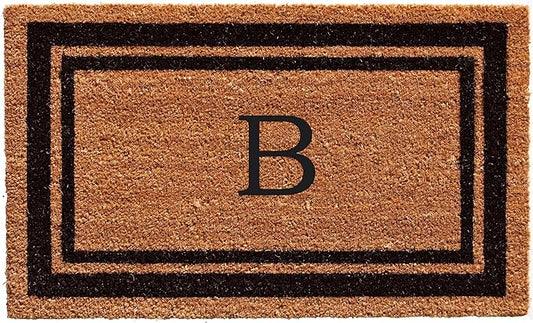Calloway Mills 152963672B Black Border 36" x 72" Monogram Doormat Letter (B)-Ruum Studio Home