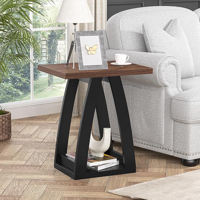 End Table, Side Table, Nightstand, Sofa Side Table with Shelf, Modern End Table for Living Room, Bedroom-Ruum Studio Home