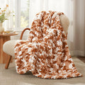 Amélie Home Chunky Knit Throw Blanket for Couch, Soft Chenille Crochet Blanket for Sofa, 50"x60", Space-Dyed Burnt Orange-Ruum Studio Home