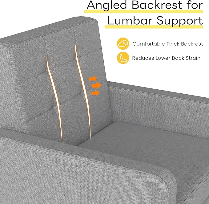 Kromax Mid-Century Modern Accent Chair Set of 2 for Living Room, 496 Lb. Weight Capacity, Dual Armrests, Comfy Extra Large Seat, Timeless Style Perfect for Reading & Relaxing, Light Grey-Ruum Studio Home