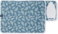 Encasa XO Ironing Mat/Pad (Small 28"x20") with 3mm Padding & Silicone Iron Rest for Steam Pressing on Tabletop or Bed - Heat Resistant, Portable, Quilting & Travel Blanket - Big Leaves Blue-Ruum Studio Home