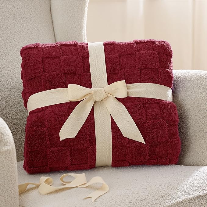 Bedsure GentleSoft Red Throw Blanket for Couch - Super Soft Cozy Blankets Gifts for Women Men Girls, Cute Small Fleece Throws for Bedroom Home Decor, 50x70 Inches-Ruum Studio Home
