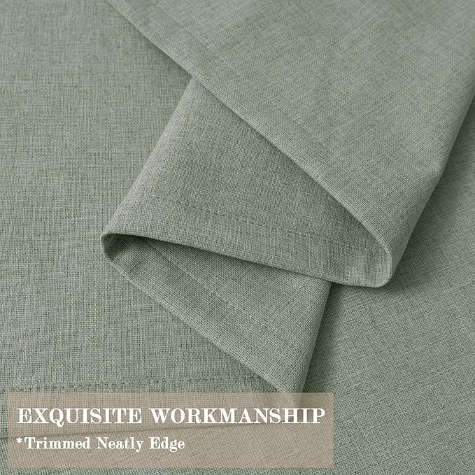 120" Wx108 L Linen Room Divider Drapes for Doorway/Glass Window/Sliding Door/Patio, Extra Wide Pinch Pleated Full Blackout Curtains for Girls Boys Teen Kids Room, 1 Panel, Fog Green-Ruum Studio Home