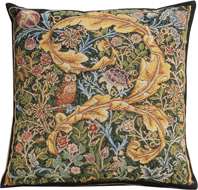 Charlotte Home Furnishings Throw Pillow Covers, Decorative Boho Pillow Covers for Couch, Living Room, Black Owl Square Cushion Cases 18x18 in, European Cotton Jacquard Woven for Cozy Bedroom Decor-Ruum Studio Home