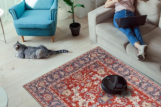 Keen Home Design 2x12 Rug - Machine Washable Runner Rug with Non-Slip Backing, Ideal for Hallway, Entryway, Kitchen, Laundry Room - Vintage, Easy Clean, Durable, Low Pile - (2'6" x 12')-Ruum Studio Home