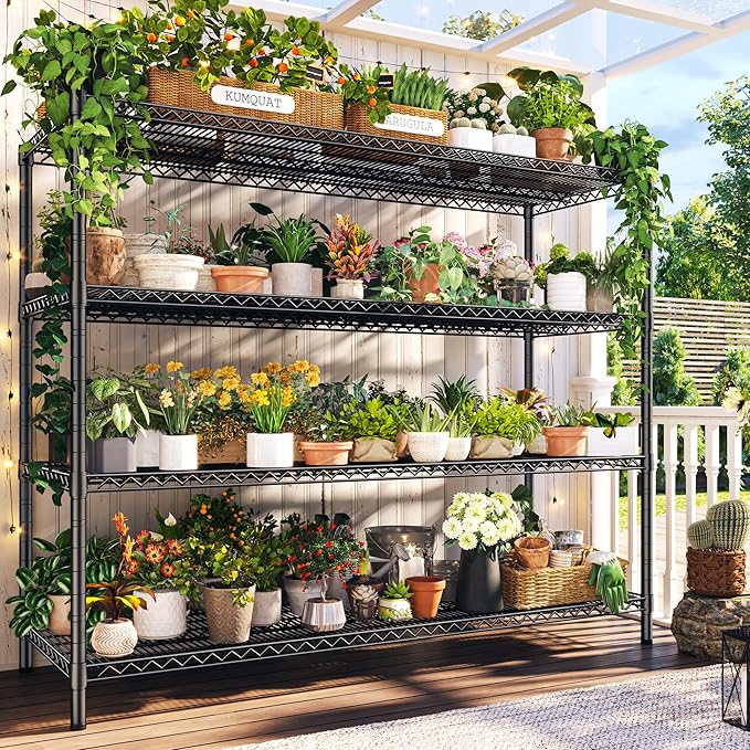 REIBII 60" W Storage Shelves 2878LBS Wire Shelving Unit with Wheels Heavy Duty Metal Shelving Adjustable Metal Shelves for Pantry,Kitchen,Garage,Basement,Business,Warehouse,60”W ×24”D×65.3”H-Ruum Studio Home