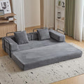 Convertible Sleeper Sofa Bed, Compression Folding Sofa with Pillow, No Assembly Required, Shape Frame, Floor Sofas Lounge Couch for Living Room, Bedroom, Small Spaces(Corduroy, 77''W, Dark Grey)-Ruum Studio Home