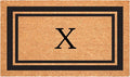 Calloway Mills 152962436X Black Border 24" x 36" Monogram Doormat, (Letter X)-Ruum Studio Home