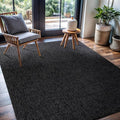 CAMILSON Easy Jute Rug 5x7, Indoor Outdoor Dark Gray Black Farmhouse Area Rugs for Living Room Patio and Kitchen Rug, Solid Boho Woven Design, Easy-Cleaning, Washable Outside Carpet Alfombras (5 x 7)-Ruum Studio Home