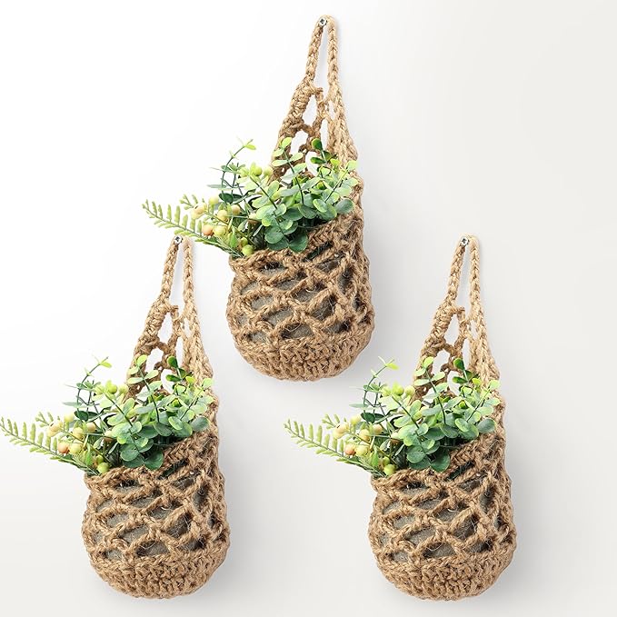 3PK Wall Planters for Indoor Plants, Macrame Plant Hanger | Wall Planter, Plant Hanger, Hanging Planter (3PK, for 4 inch Pot)-Ruum Studio Home