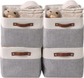 DECOMOMO Storage Baskets for Shelves - Fabric Closet Organizers and Storage Bins, Perfect Baskets for Organizing Closet Toys Nursery (Grey and White, Large - 4 Pack)-Ruum Studio Home