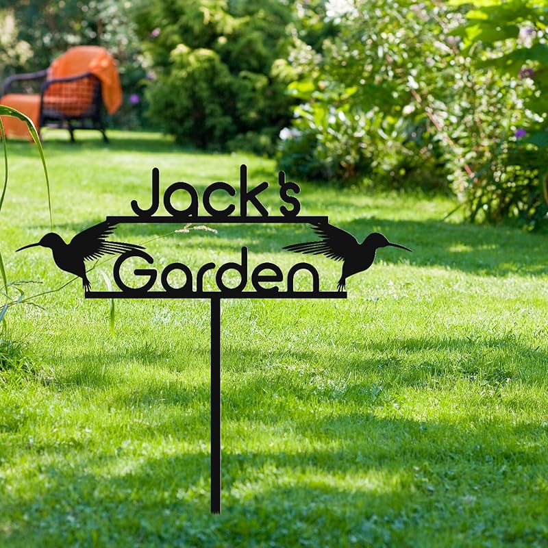Personalized Metal Garden Sign with Stake, Custom Garden Decor for Outdoor, Custom Family Name Sign, Patio Decorations, Lawn Art, Farmhouse Decorative, Housewarming Gift (CstmDesign9)-Ruum Studio Home