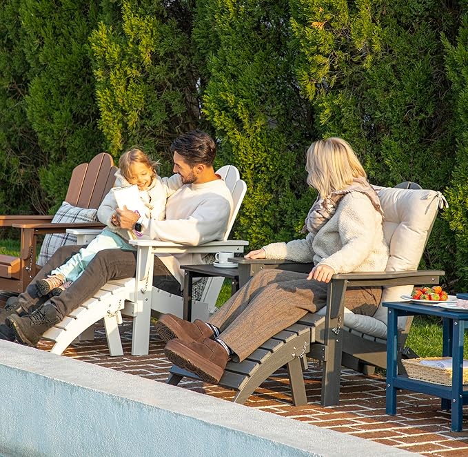 KINGYES Folding Adirondack Ottomans Set of 2 for Adirondack Chair, Light Blue-Ruum Studio Home