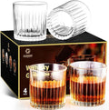 Whiskey Glasses Set of 4,Lead-Free Crystal Old Fashioned Glass,300ml Rocks Glass Tumblers for Drinking Bourbon,Cognac,Irish Whisky,Whiskey Gifts for Men-Ruum Studio Home