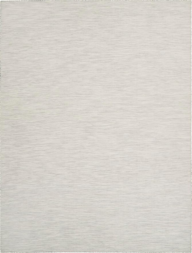 Nourison Home Positano 9' x 12' Light Grey Modern Indoor/Outdoor Rug Polypropylene-Ruum Studio Home