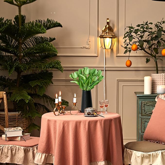 Mandy's Artificial Tulips 20 Stems Green PU Faux Flowers for Wedding Home Decor 13.5 Inch-Ruum Studio Home