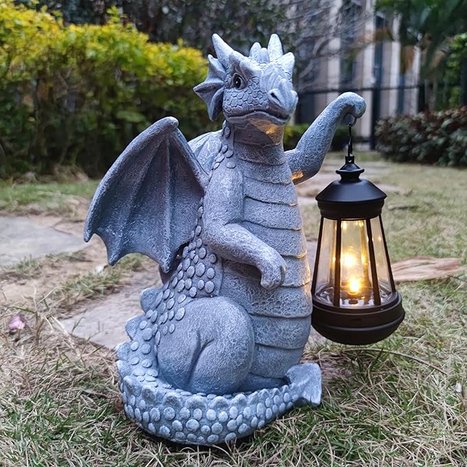 Dragon Solar Outdoor Garden Statue - Dragon Outdoor Figurie Lights - Yard Decorative Outdoor Statue Suitable for Patio, Balcony, Patio Decoration - Specially Customized Gift for Mom-Ruum Studio Home