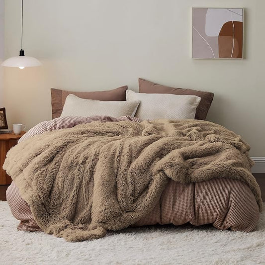 Bedsure GentleSoft Fluffy Brown King Size Blanket for Bed, Thick Soft Sherpa Fleece Faux Fur Bedding Fuzzy Plush Winter Warm Large King Blanket, Cozy Brown Gifts for Men Women, 108x90-Ruum Studio Home