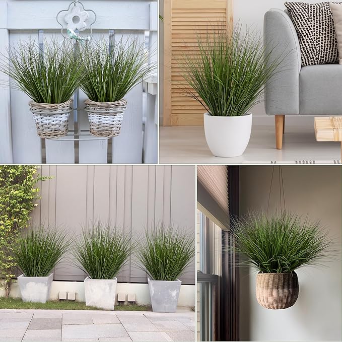 8PCS 17.3" Fake Plants Artificial Wheat Grass Greenery Plastic Plants Fake Grass Artificial Plants for Outdoor Decor Artificial Flower with Greenery Stems for Indoor Home Decoration-Ruum Studio Home