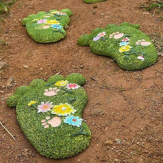 Garden Stepping Stones - Decorative Stones for Patio, Lawn, Stepping Stones Made of Resin (Set of 2)-Ruum Studio Home