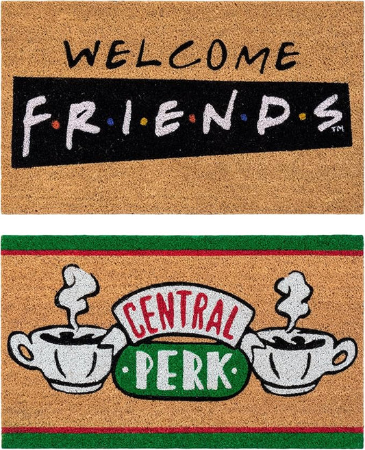 Gertmenian Friends Coir Doormat - 2x3 Welcome Mat (2-Pack), Ideal for High Traffic Areas in Front Door, Garage, Entryway - Paramount Central Perk/Welcome, 80028-Ruum Studio Home