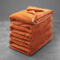Mellowdy Extra Thick Hearty Plush Flannel Blanket (Burnt Orange, 60x80) - 500GSM Twin Size Warm Blanket for Winter, Fall | Soft, Fluffy, Cuddly, Perfect for Bed, Oversized Throw for Couch, Sofa-Ruum Studio Home