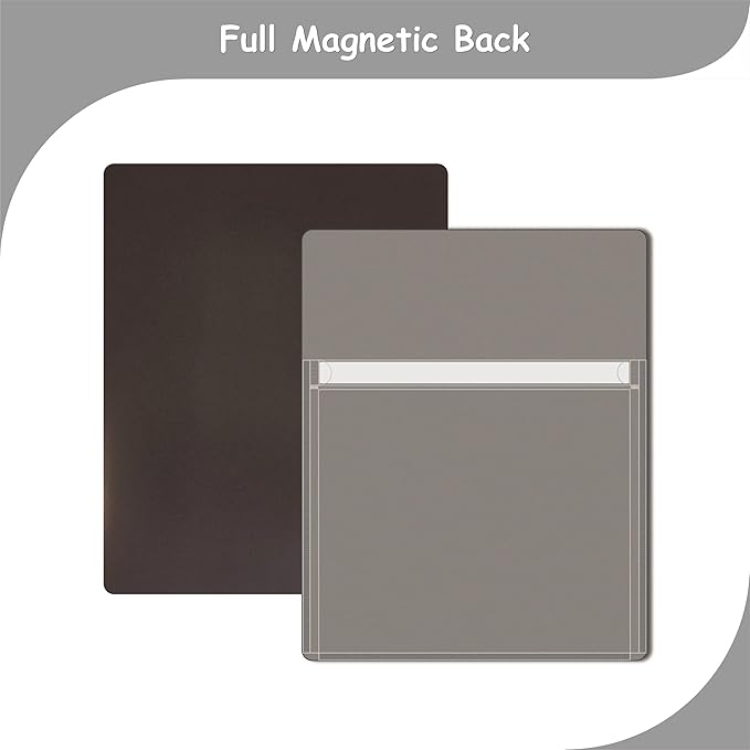 Magnetic Pocket 4 Pack – Self-Adhesive Magnetic Storage Pouch for Documents, Notes & Tools, Strong Magnet Backing for Fridge, Whiteboards, and Metal Surfaces (Gray 4Pcs)-Ruum Studio Home