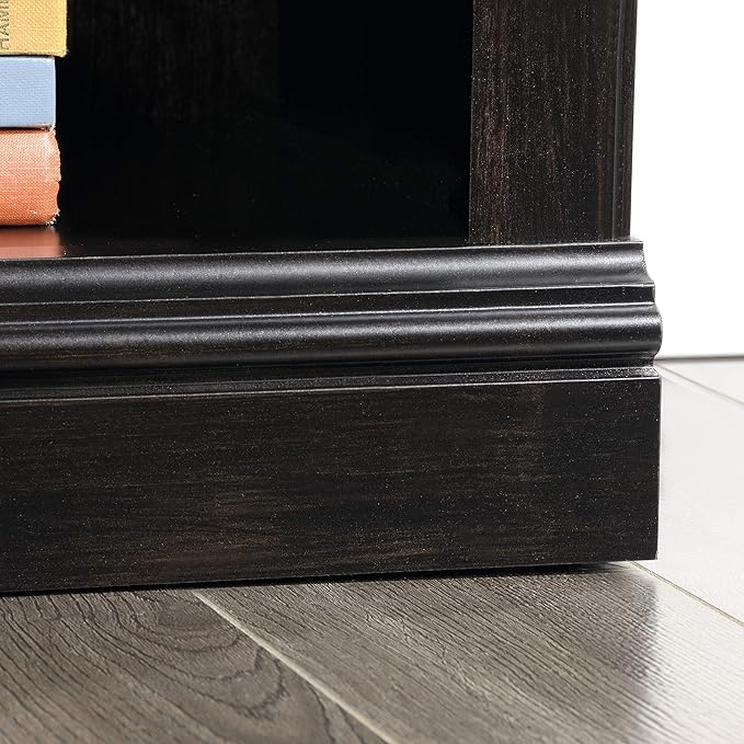 Sauder 3 Tier Book Shelf Wooden Bookcase Multipurpose Bookshelf for Home Office, Living Room, in Estate Black-Ruum Studio Home