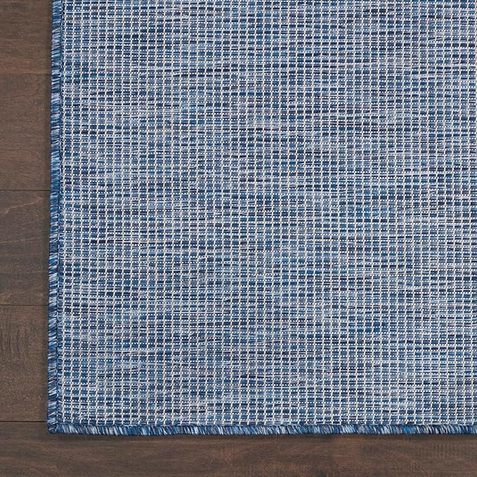 Nourison Positano Indoor-Outdoor Navy Blue 9' x 12' Area Rug, Easy Cleaning, Non Shedding, Bed Room, Living Room, Dining Room, Backyard, Deck, Patio (9x12)-Ruum Studio Home