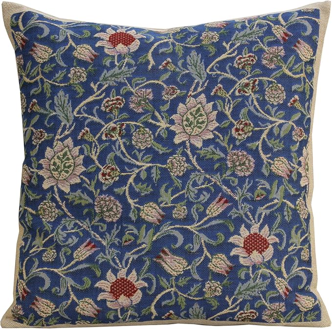 Charlotte Home Furnishings Throw Pillow Covers 16x16 in, Royal Blue Decorative Couch Pillow Covers, Boho Decor European Tapestry Cushion Cases, Living Room Cozy Home Decor, Jacquard Woven Soft Cotton-Ruum Studio Home