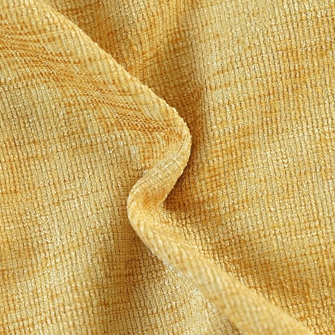 CaliTime Throw Pillow Covers Decorative 24 X 24 Inches Pack of 2 Cozy Chenille Cushion Cases for Couch Sofa Bed Living Room Home Gold-Ruum Studio Home