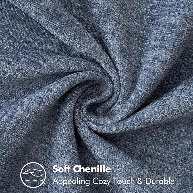 MIULEE Pack of 2 Couch Throw Pillow Covers 18x18 Inch Dark Grey Blue Farmhouse Decorative Pillow Covers with Stitched Edge Soft Chenille Solid Dyed Spring Pillow Covers for Sofa Bed Living Room-Ruum Studio Home
