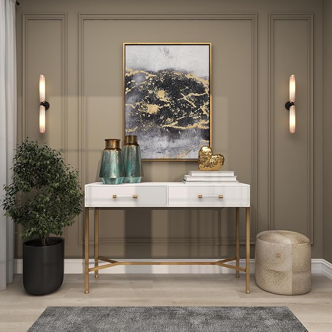 Deco 79 Porcelain Ceramic Heart Decorative Sculpture Dimensional Angled Origami Inspired Home Decor Statue, Accent Figurine 8" x 3" x 8", Gold-Ruum Studio Home