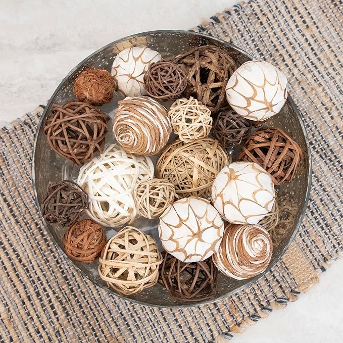 ANDALUCA Decorative Balls Bag Bowl Filler Home Decor (Beige)-Ruum Studio Home