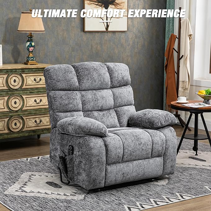 Lazy Boy Recliner Chair with Lumbar Heating ， Adjustment Power Lift Recliner Chair for Elderly/Big and Tall Recliners for People Up to 6'2"/350lb Range-Ruum Studio Home