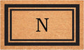 Calloway Mills 152961830N Black Border 18" x 30" Monogram Doormat, (Letter N)-Ruum Studio Home