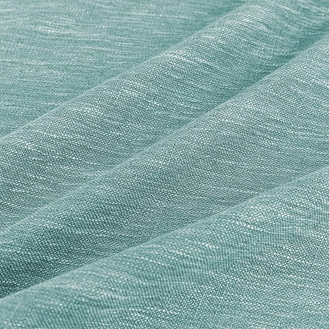 MYSKY HOME Semi Sheer Curtains for Sliding Door 95 Inches Long 2 Panels, Farmhouse Ceiling Curtains Living Room Light Filtering Back Tab Elegant Style Soft Fabric, 50" x 95", Turquoise, 2 Piece-Ruum Studio Home