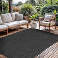 CAMILSON Outdoor Rug 9x12 Modern Area Rugs for Large Indoor and Outdoor Patios and Porches - Waterproof, Washable, Non-Shedding, Easy-to-Clean Outside Carpet (9 x 12, Solid - Dark Gray)-Ruum Studio Home