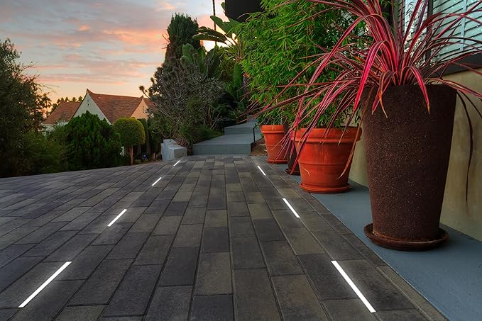 LUMENGY Paver Light Slim 0.5x14 Inch Glare-Free Steel Brick Lighting for Pavers, Walls, Driveway & Pathway Borders 5000K Warm White, Waterproof, Drive-Over Rated - 12V AC/DC-Ruum Studio Home