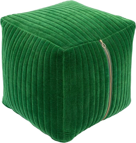 Mark&Day Pouf Ottoman, Rubbach Modern Dark Green Cube Pouf Foot Rest for Living Room, Bedroom and Boho Home Decor (16"x16"x16")-Ruum Studio Home