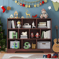Book Shelf, 10 Cubes Storage Organizer, 3-Tier Open Shelf Wooden Bookcase, Freestanding Cherry Bookshelf Cube Shelf for Bedroom, Living Room, Home Office-Ruum Studio Home