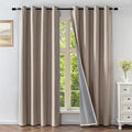Linen Curtains 90 Inch Length 2 Panels Set, 100% Blackout Curtains Textured Thermal Insulated, Grommet Light Blocking Drapes for Living Room Bedroom Luxury Decor(52W × 90L inch, Linen)-Ruum Studio Home