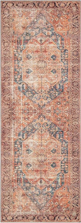 Keen Home Design 2x7 Rug - Machine Washable Runner Rug with Non-Slip Backing, Ideal for Hallway, Entryway, Kitchen, Laundry Room - Vintage, Easy Clean, Durable, Low Pile Rug - (2'6" x 7')-Ruum Studio Home