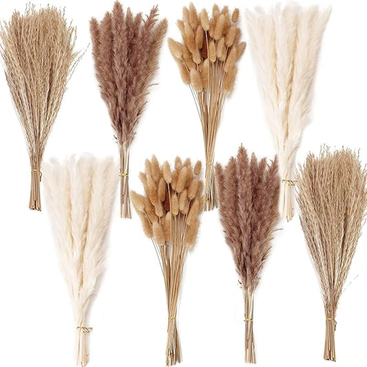 200PCS Dried Flower Bouquet – Pampas Grass, Floral Decor for Home, Wedding, and Boho Style | Perfect for Vases, Fall, Spring, Summer, and Winter Arrangements-Ruum Studio Home