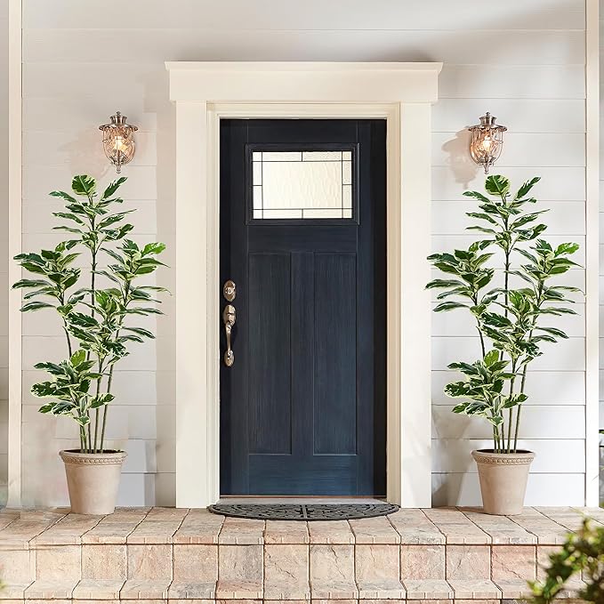 Artificial Rubber Plant 6FT Faux Plants Indoor Fake Rubber Tree with White Planter, Tall Fake Plants Potted Tree Floor Plant in Pot, Artificial Trees for Home Office Room Outdoor Decor-Ruum Studio Home